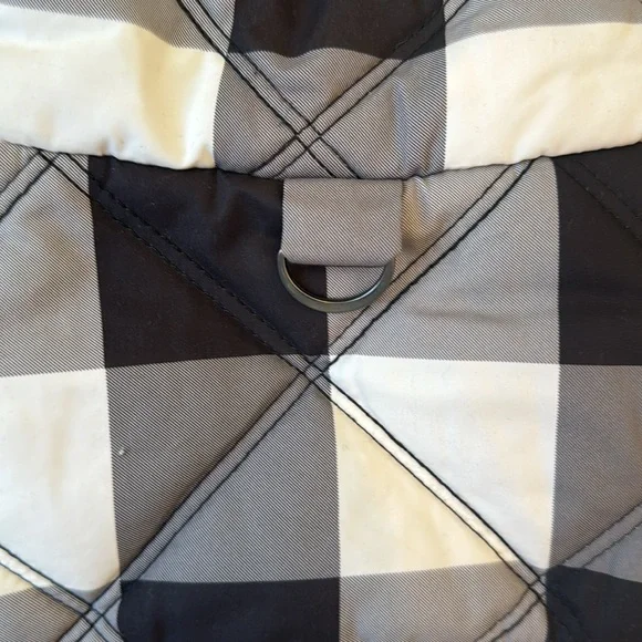Kenzie women size large quilted vest buffalo plaid check black grey white - Picture 6 of 11